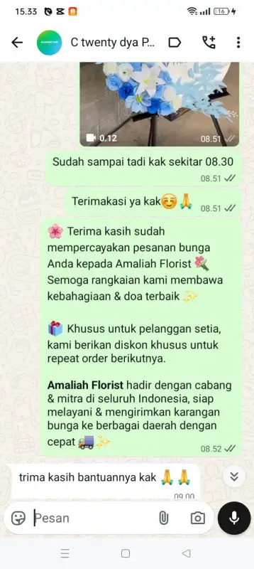 Testimonial krans bunga LAMPUNG BARAT