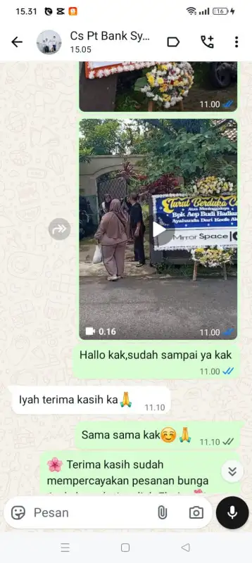 Testimonial Papan Bunga LAMPUNG BARAT