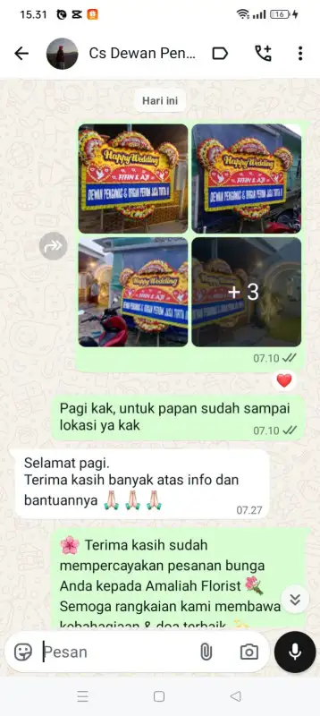 Testimonial papan bunga LAMPUNG BARAT